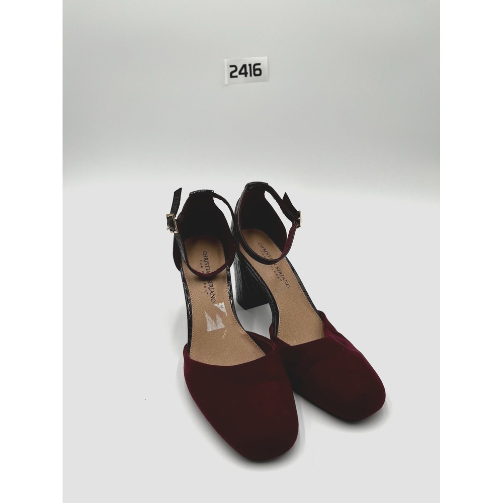 Christian Siriano For Payless Millie Women's Pump 7.5 Red Ankle Strap Block Heel
